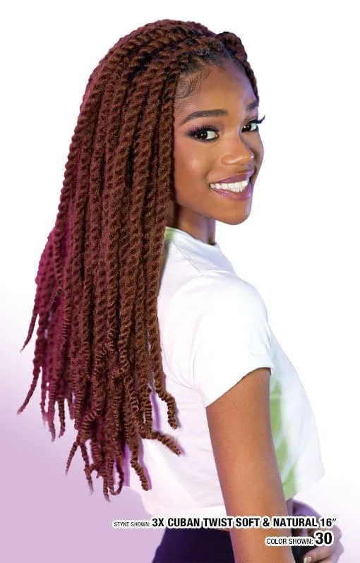SHAKE-N-GO 3x Cuban Twist Soft & Natural 22" (1-PACK) (GINGER)