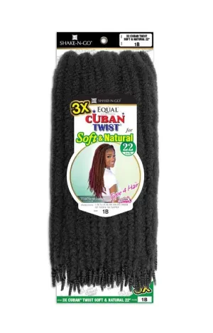 SHAKE-N-GO 3x Cuban Twist Soft & Natural 22" (1-PACK) (GINGER)