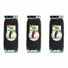 SHAKE-N-GO 3x Cuban Twist Soft & Natural 22" (3-PACK) (DARK BROWN 2)