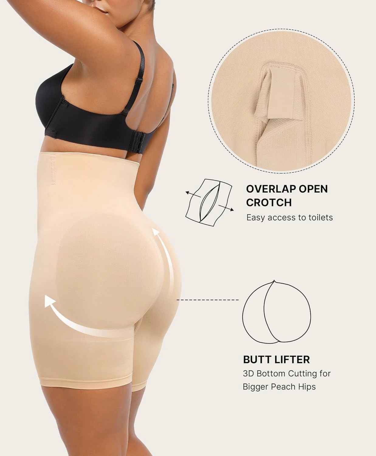 SHAPELLX Shapewear Tummy Control Shorts for Women Seamless High Waisted Body Shaper Thigh Slimming Underwear Girdle