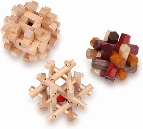 Sharp Brain Zone Wooden Brain Teaser Puzzles for Adults & Kids (Lock-a-Ball Puzzle)