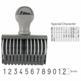 Shiny 12 Band Number Stamp 3mm N512