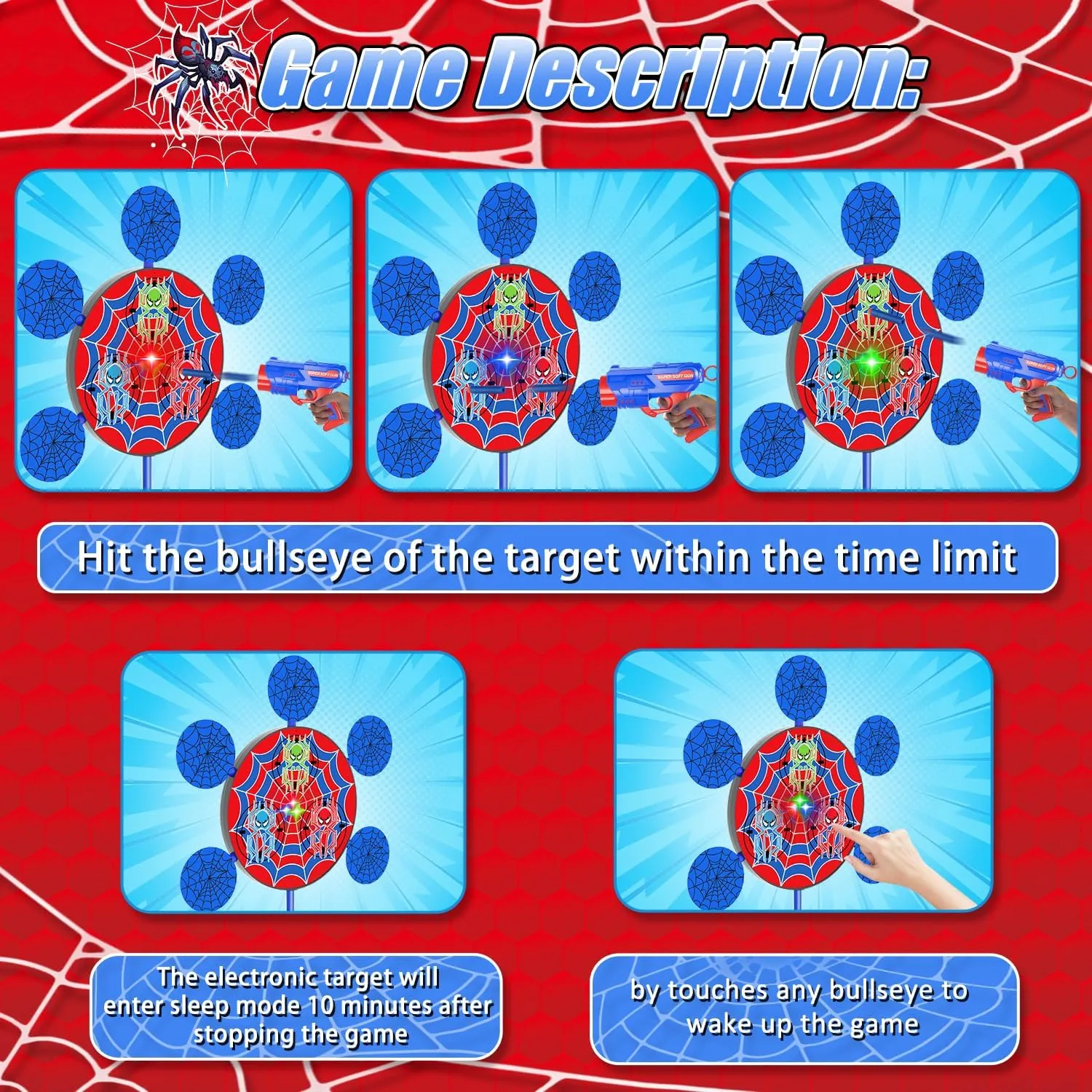 Shooting Games Toys for Nerf Gun Party, Shooting Targets with 2 Toy Guns 40 Foam Darts Kids Outdoor Indoor Toys for Birthday Easter Xmas Gifts for 4 5 6 7 8 9 10  Year Old Boys Kids