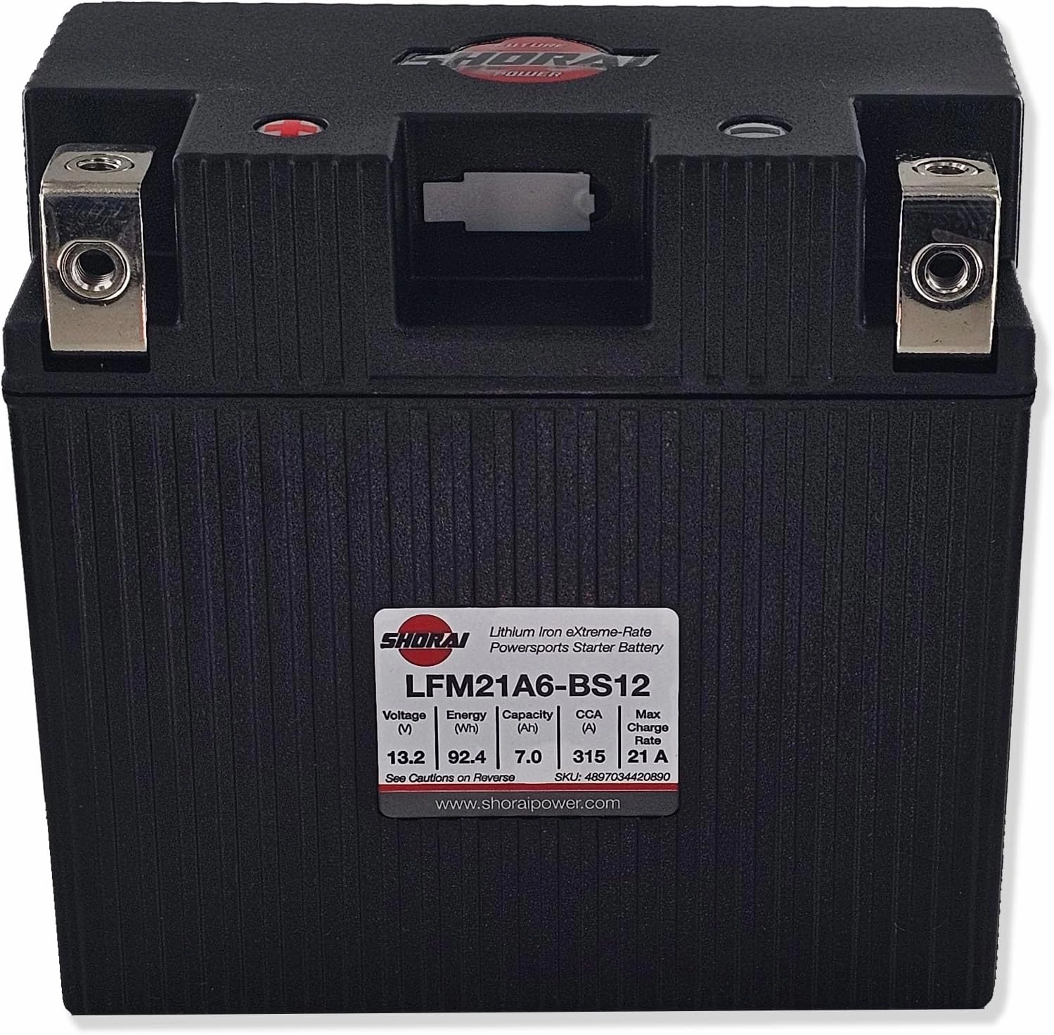 Shorai LFM Lithium-iron Battery w/BMS, LFM21A6-BS12, 7.0Ah 13.2V, 92.4WHr, "A" Type, Case 6