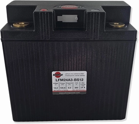 Shorai LFM Lithium-iron Battery w/BMS, LFM24A3-BS12, 8.0Ah 13.2V, 105.6WHr, "A" Type, Case 3
