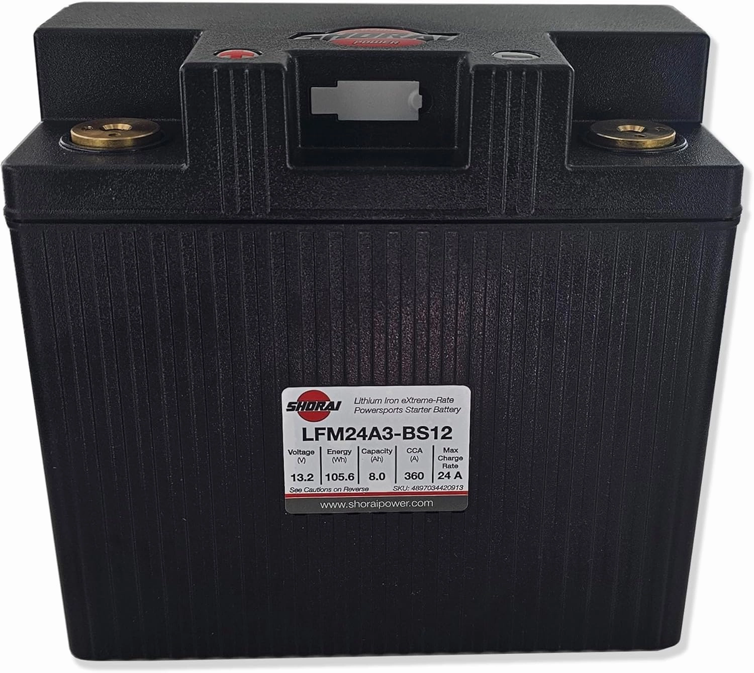 Shorai LFM Lithium-iron Battery w/BMS, LFM24A3-BS12, 8.0Ah 13.2V, 105.6WHr, "A" Type, Case 3