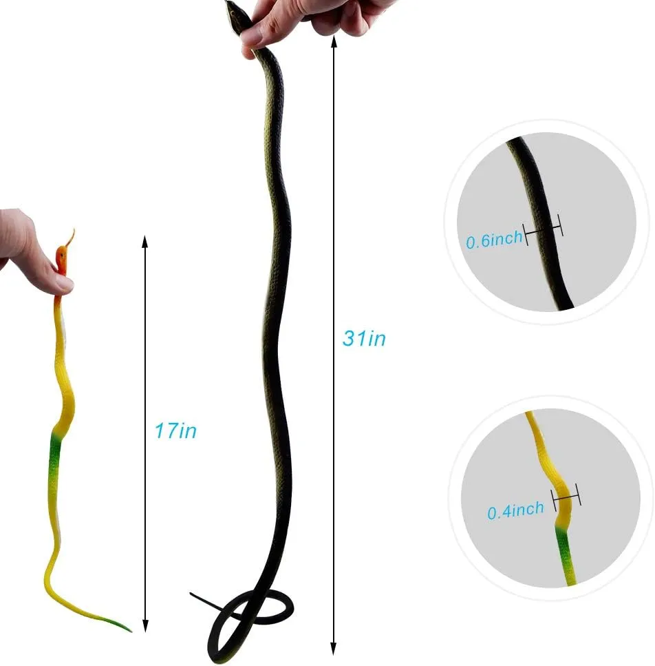 Shyflpopo 11 Pcs Realistic Rubber Snakes Decoration for Garden Props to Scare Birds, Squirrels, Mice, Prank Toys, Theater Props, and Party Favors for Kids