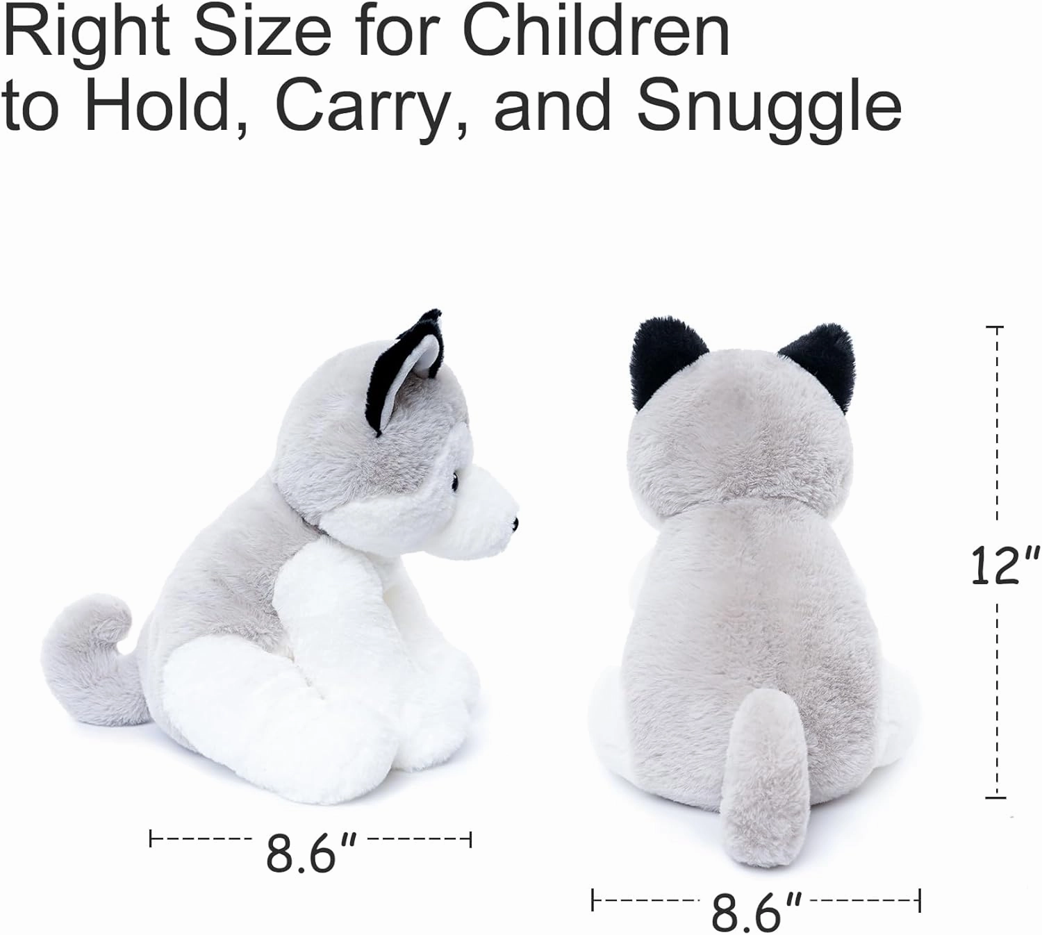 Siberian Husky Stuffed Animals, Soft Puppy Stuffed Dogs Plush Toy for Kids, Girls, Boys, Baby, Birthday, Bedtime Gift, 12 inches