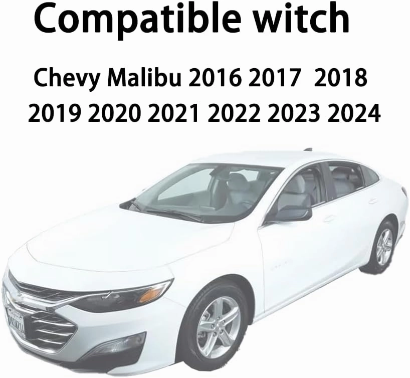 Side Mirror Cover Cap fit for Chevrolet Malibu 2016 2017 2018 2019 2020 2021 2022 2023 2024 for Chevy Malibu Driver & Passenger Side Replace 84026842 84026841 (Glossy Black/Shiny Black)