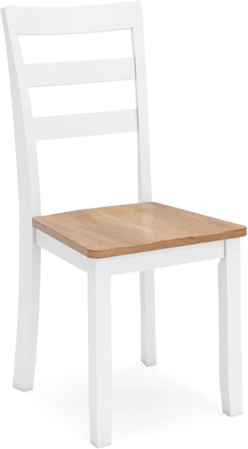 Signature Design by Ashley Gesthaven Modern Dining Table with 4 Chairs and Bench, Set of 6, White & Light Brown