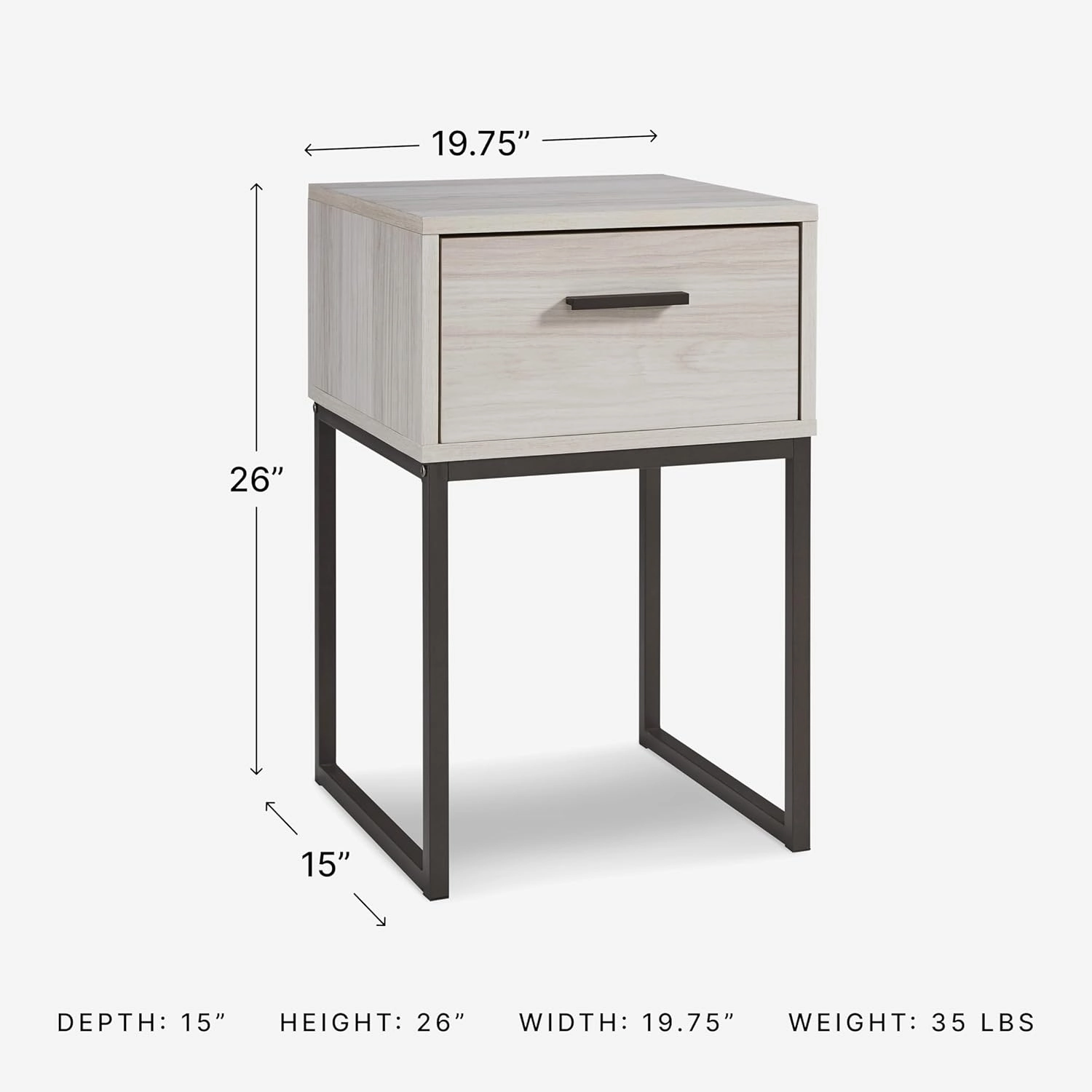 Signature Design by Ashley Socalle 1 Drawer Nightstand, 26" Tall, Natural Beige