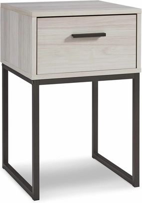 Signature Design by Ashley Socalle 1 Drawer Nightstand, 26" Tall, Natural Beige