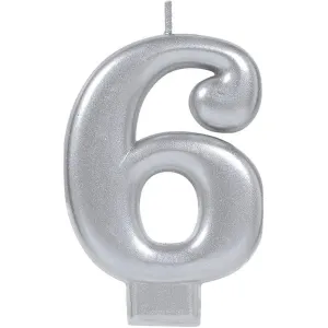 Silver #6 Candle | 1ct