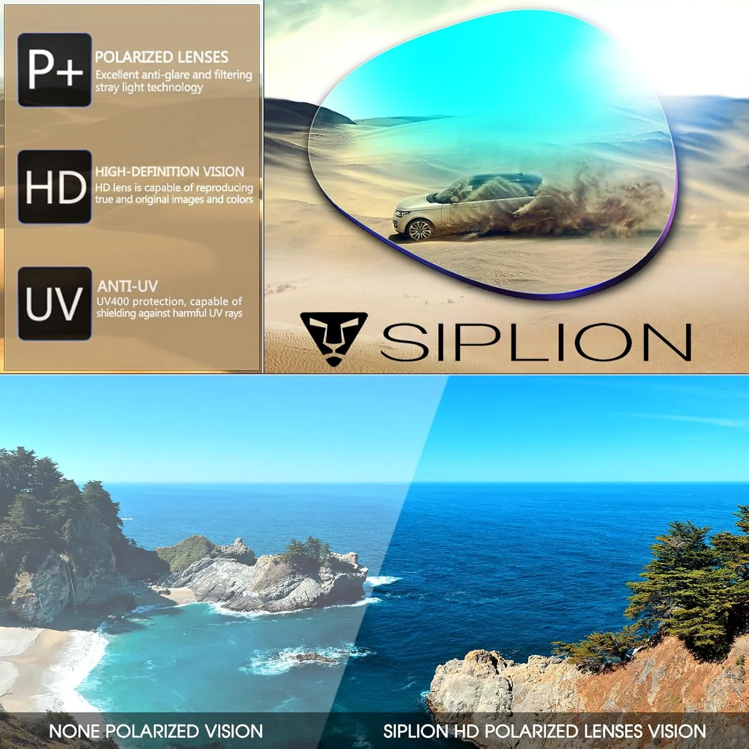SIPLION Sunglasses Men Polarized for Men's Driving Sport Fishing hiking UV Protection Al-Mg Metal Frame Ultra Light