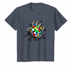 Skeletal Hands Solving Rubik Cube Puzzle T-Shirt