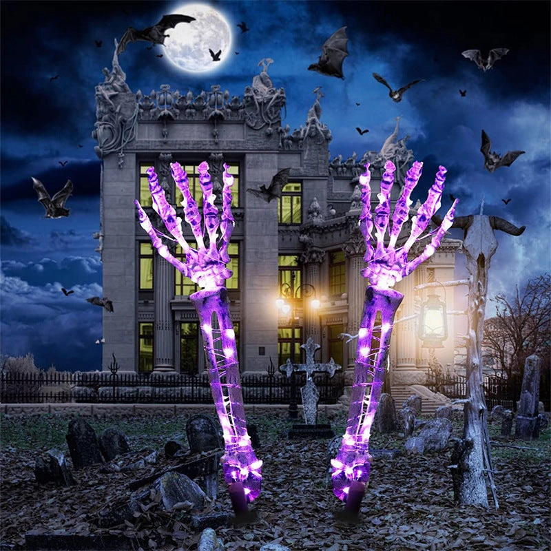 Skeleton Arm Hand LED Light Halloween Party Outdoor Garden  Decorative