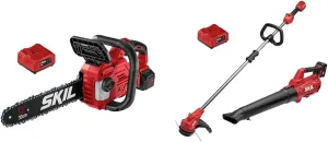 SKIL PWR CORE 20V Chainsaw & String Trimmer/Leaf Blower Kit with Battery & Charger