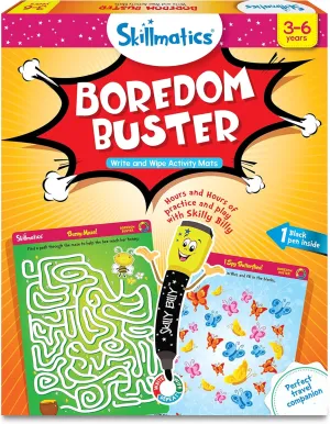 Skillmatics Educational Game - Boredom Buster, Reusable Activity Mats with Dry-Erase Marker, Gifts, Travel Toy for Kids Ages 3, 4, 5, 6