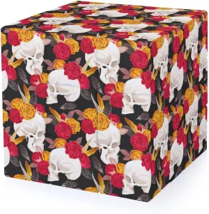 Skull and Flowers Funny 3x3x3 Cube Smooth Lightweight Puzzle for Adult Graphic Printing Travel