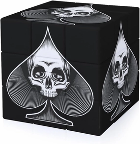 Skull in Spade Adults 3x3x3 Color-Matching Smooth Fully Printed Cube Gift