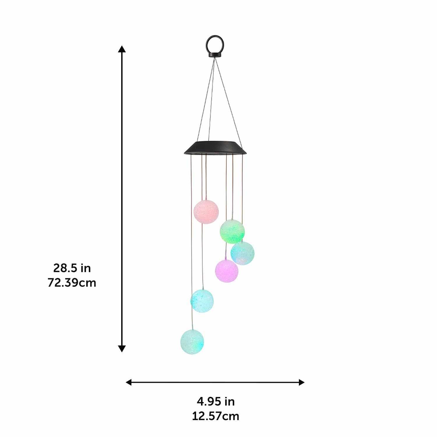Skylar Solar Powered LED Integrated Outdoor Indoor RGB Multicolor Changing Slow-Flashing Orb Wind Chimes