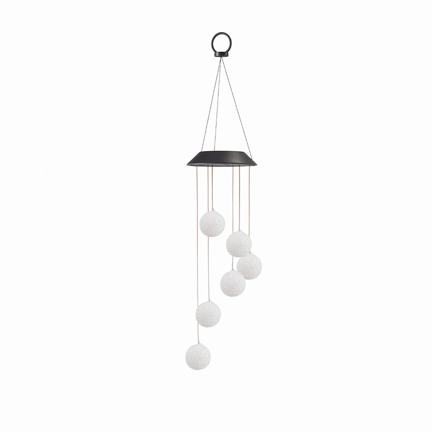 Skylar Solar Powered LED Integrated Outdoor Indoor RGB Multicolor Changing Slow-Flashing Orb Wind Chimes