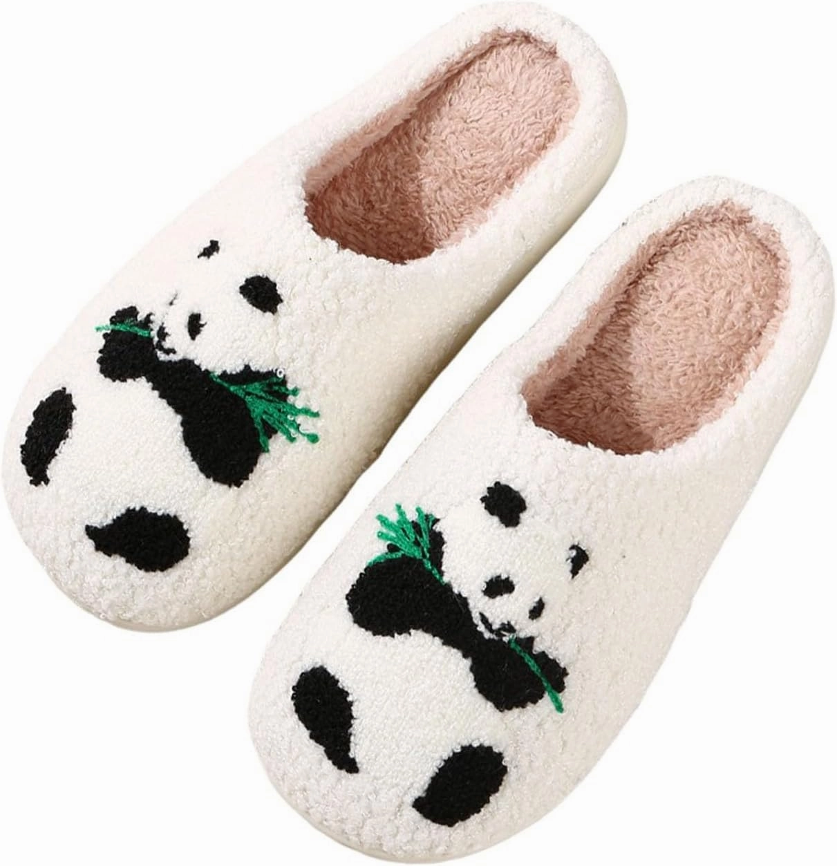 Slippers for Womens Mens Cut Retro Plush Soft Memory Foam House Shoes