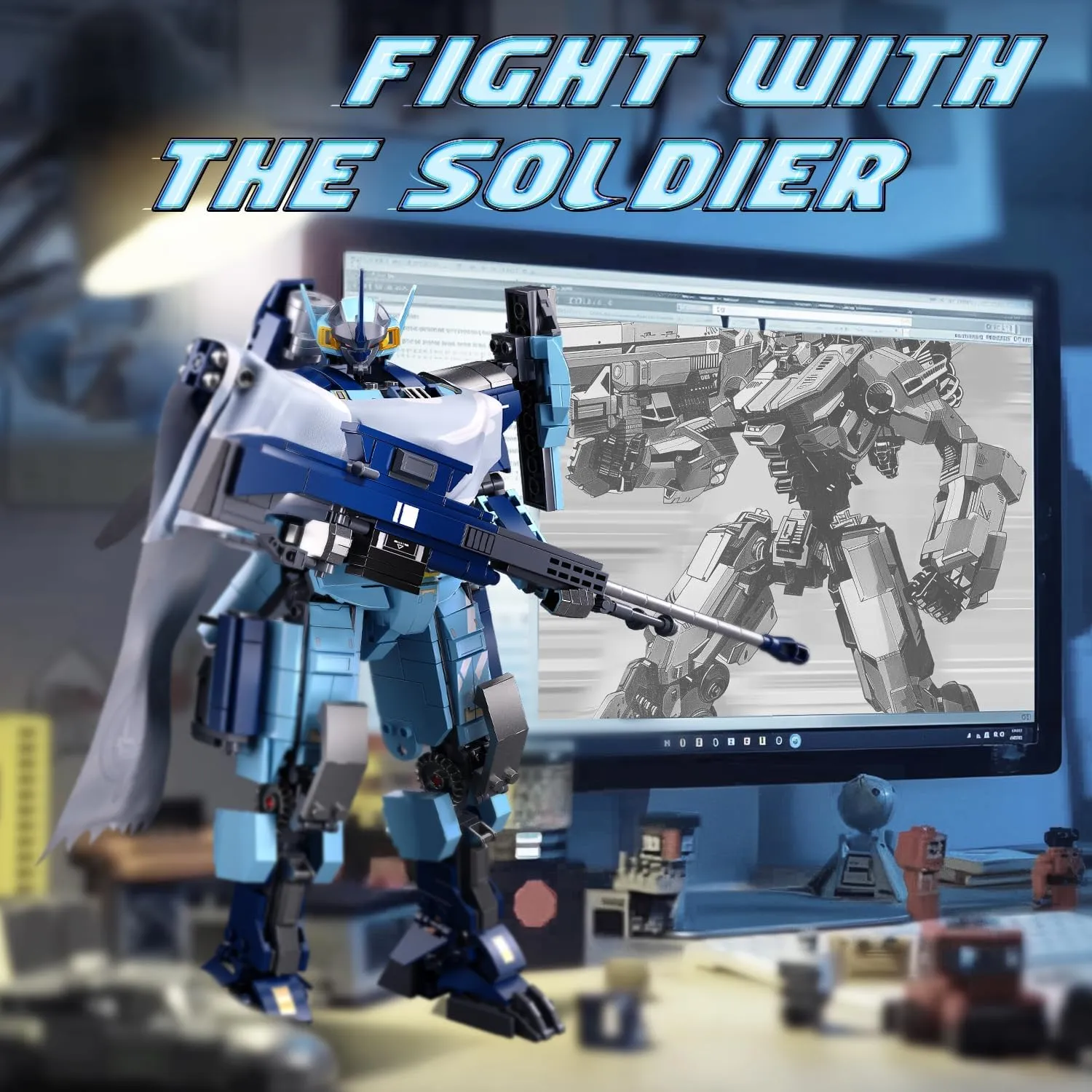 Sluban Mech Robot Building Set for Adults, Mecha Building Kit with Two Interchangeable Weapons, Creative Collectible Toy for Teens Boys 8 