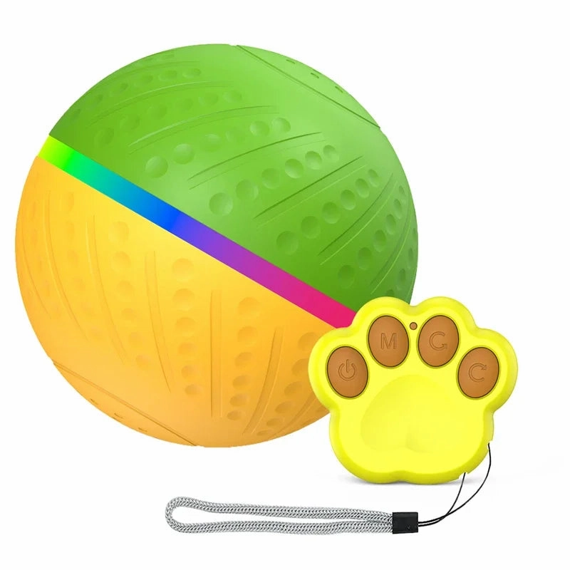 Smart Interactive Dog Ball – Flashing, Rotating, Waterproof Chew Toy