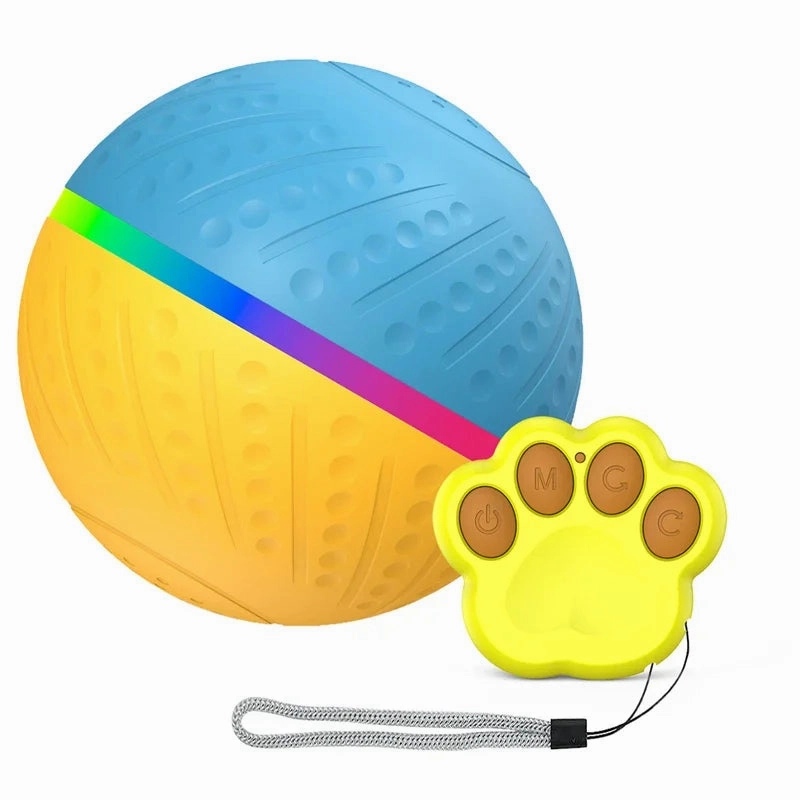 Smart Interactive Dog Ball – Flashing, Rotating, Waterproof Chew Toy
