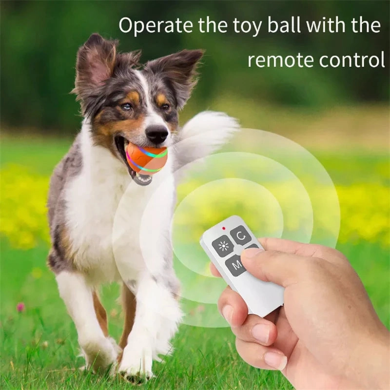 Smart Interactive Dog Ball – Flashing, Rotating, Waterproof Chew Toy