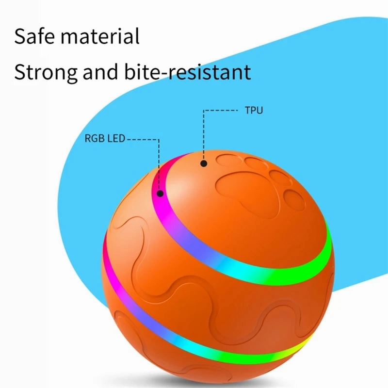 Smart Interactive Dog Ball – Flashing, Rotating, Waterproof Chew Toy