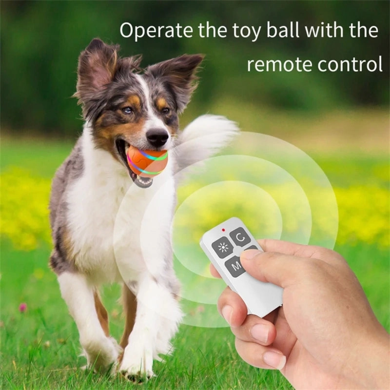 Smart Interactive Dog Ball – Flashing, Rotating, Waterproof Chew Toy