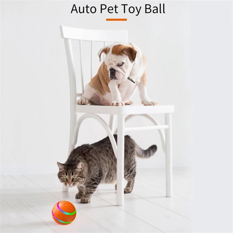 Smart Interactive Dog Ball – Flashing, Rotating, Waterproof Chew Toy