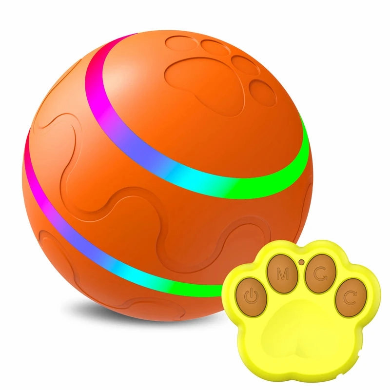 Smart Interactive Dog Ball – Flashing, Rotating, Waterproof Chew Toy