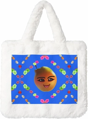 Smiley Yellow Pear Plush Handbag for Women - Perfect for Keys, Lipstick, and More - Ideal Gift for Christmas, Valentine's Day