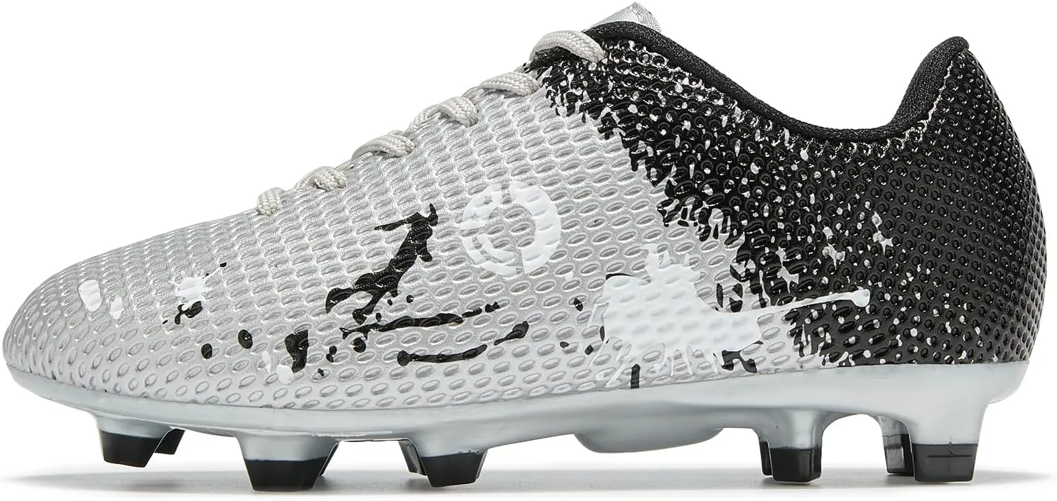 Soccer Shoes for Boys Pink Soccer Cleats Breathable Athletic Toddler Black Football Boots for Outdoor Indoor Soccer Shoes for Girls AG/FG