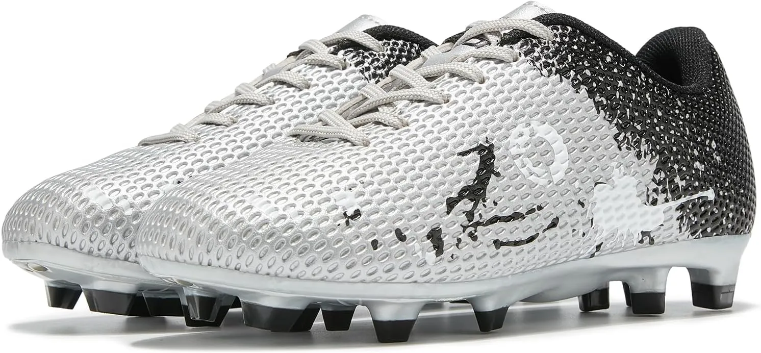 Soccer Shoes for Boys Pink Soccer Cleats Breathable Athletic Toddler Black Football Boots for Outdoor Indoor Soccer Shoes for Girls AG/FG