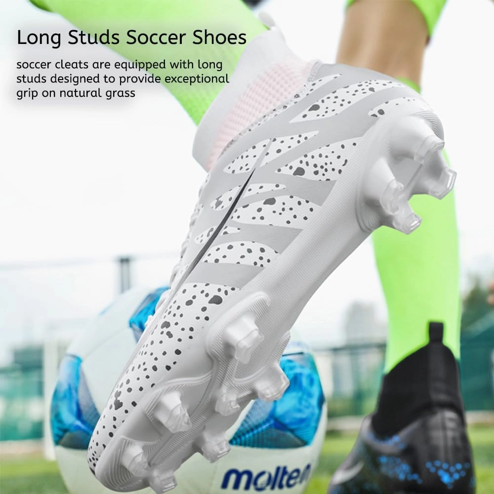 Soccer Cleats for Men Women High Top Football Shoes Boys Girls Indoor Outdoor Training Soccer Sports Shoes