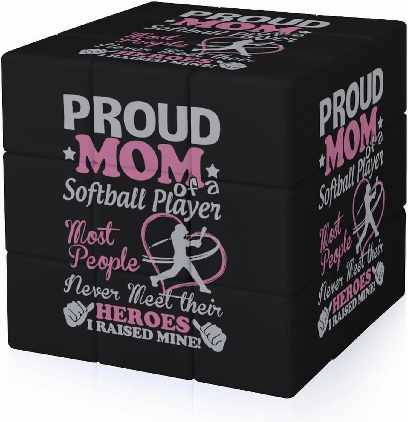Softball Mom Funny 3x3x3 Cube Smooth Lightweight Puzzle for Adult Graphic Printing Travel