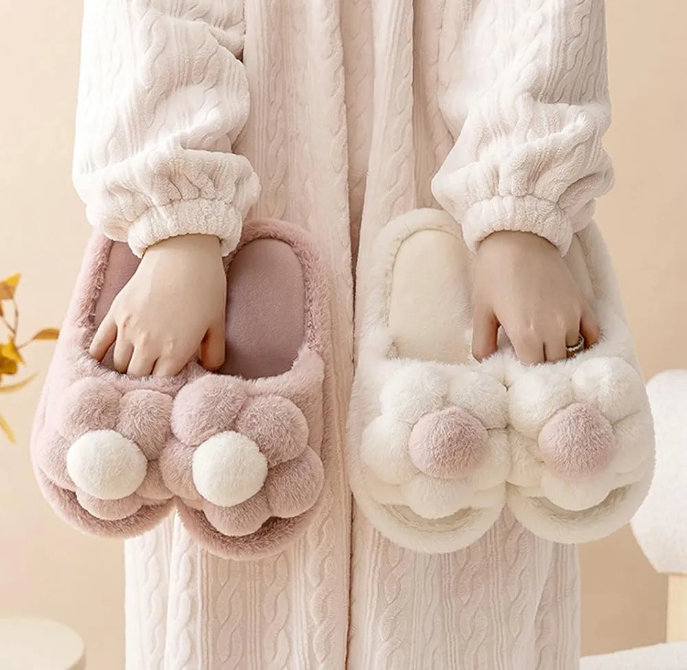Solyinne Women's Cute Fuzzy House Slippers - Fashion Non-slip Indoor & Outdoor Slippers