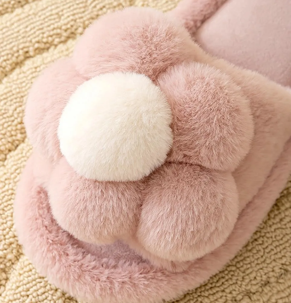 Solyinne Women's Cute Fuzzy House Slippers - Fashion Non-slip Indoor & Outdoor Slippers