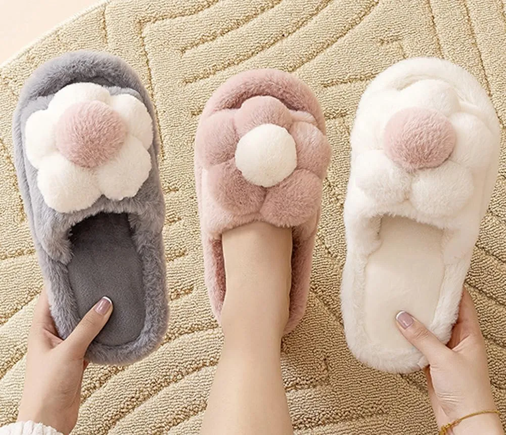 Solyinne Women's Cute Fuzzy House Slippers - Fashion Non-slip Indoor & Outdoor Slippers