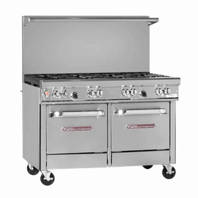 Southbend Restaurant Gas Range, 48" W with 8 (1) Convection Oven & (1) Cabinet Base and Manual Controls, - 277,000 BTU – 4484AC-5L