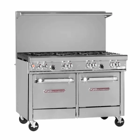 Southbend Restaurant Gas Range, 48" W with 8 (1) Convection Oven & (1) Cabinet Base and Manual Controls, - 277,000 BTU – 4484AC-5R
