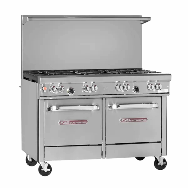 Southbend Restaurant Gas Range, 48" W with 8 (1) Convection Oven & (1) Cabinet Base and Manual Controls, - 277,000 BTU – 4484AC-5R