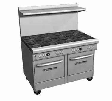 Southbend Restaurant Gas Range, 48" W with 8 (1) Convection Oven & (1) Cabinet Base and Manual Controls, - 277,000 BTU – 4484AC-5R