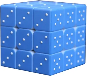 Speed Cube 3x3x3 3D Relief Effect Braille Magic Cube Puzzle,IQ Games Puzzles Special for Blind, 5.6cm