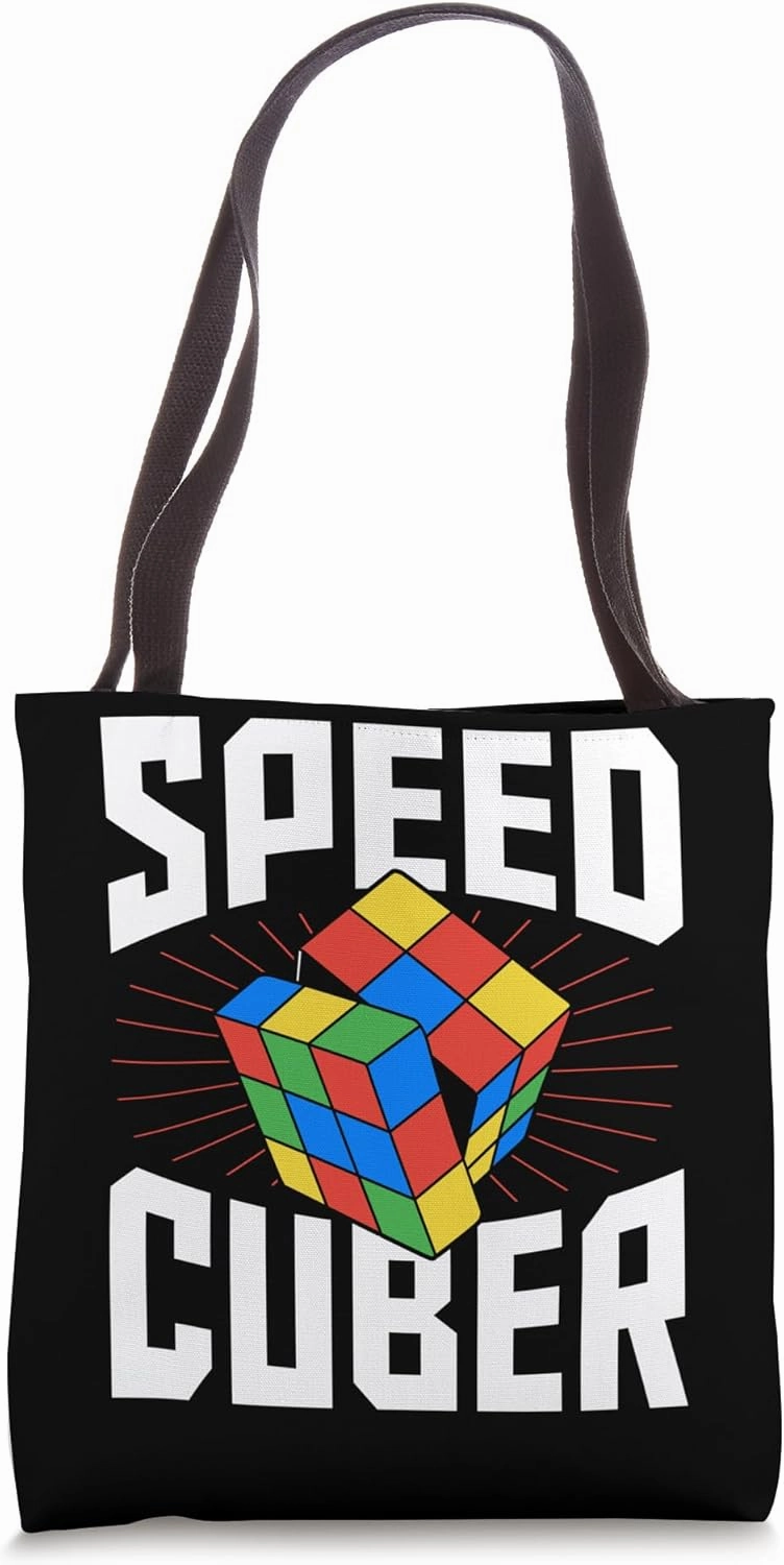 Speed Cuber Funny Puzzle Cube Logic Game Gift Tote Bag