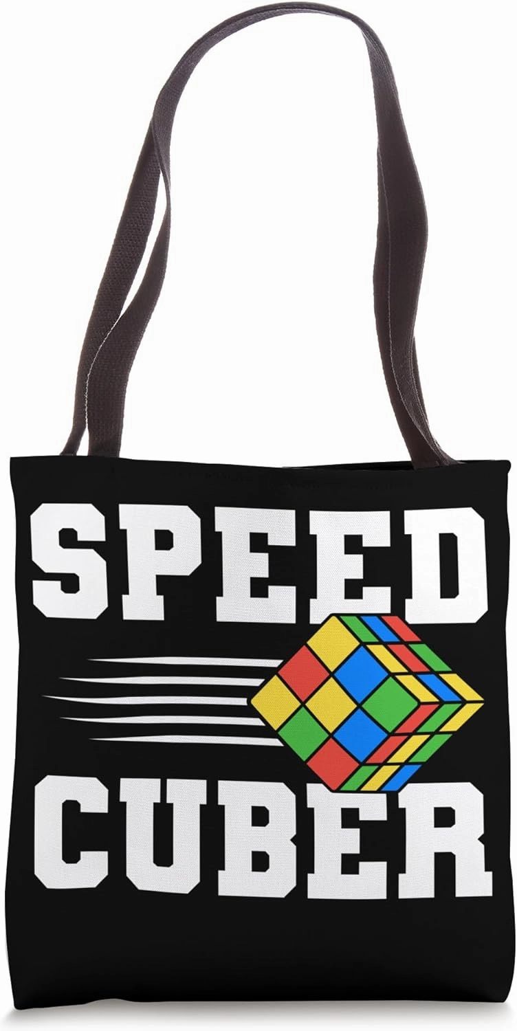 Speed Cuber Funny Puzzle Cube Logic Game Gift Tote Bag